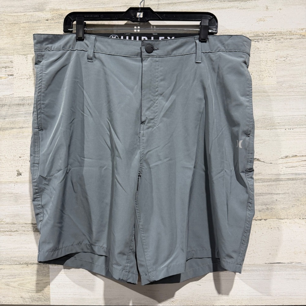 Hurley Hybrid Walk Shorts Men 40 Gray Stretch Performance Surf Dadcore EUC